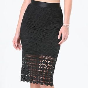 Bebe Black Lace Overlay Skirt